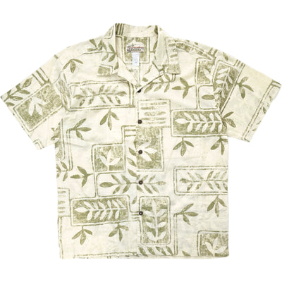 2005 Patagonia Mens Limited Edition Organic Cotton Pataloha Shirt, Leaf Print (L)