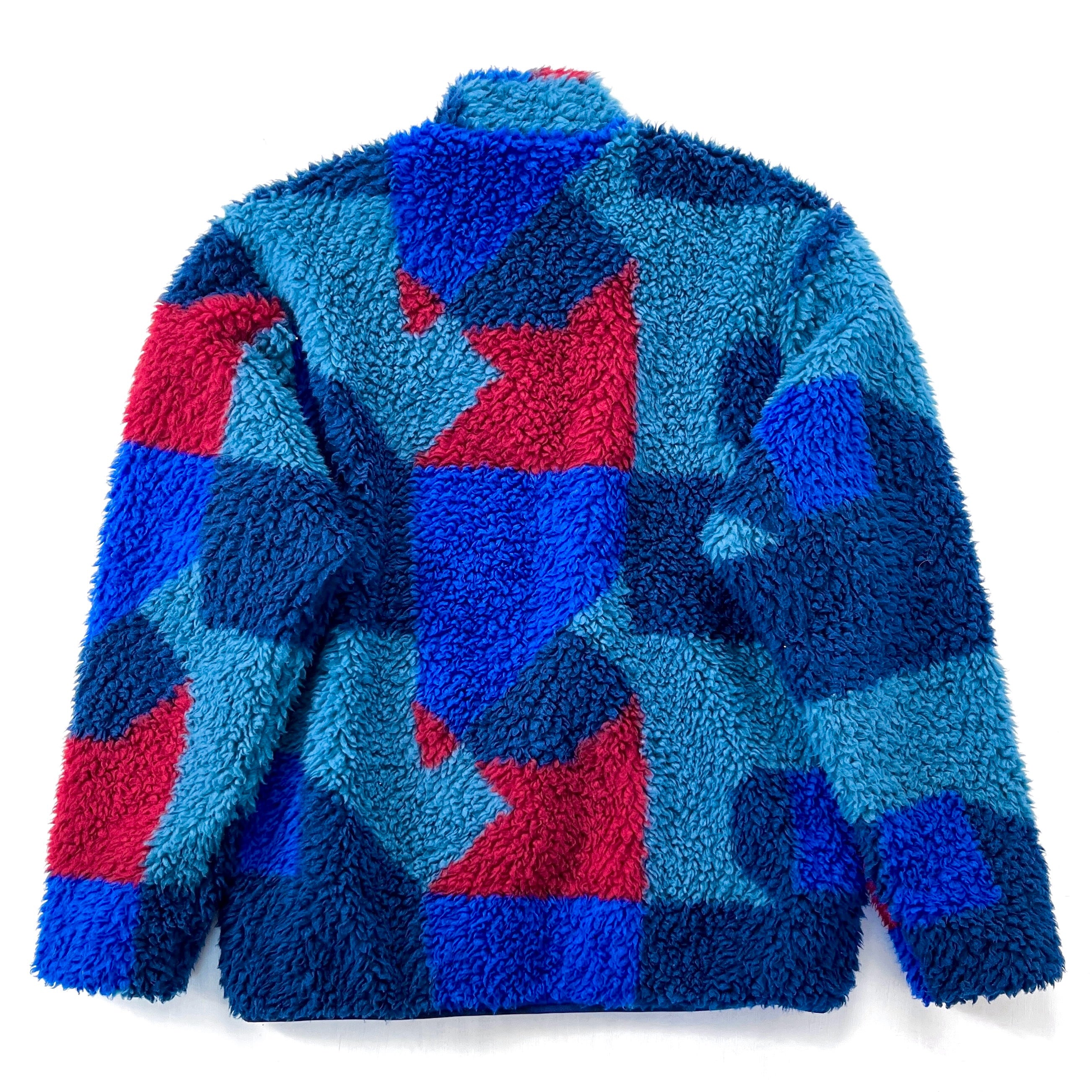 2014 Patagonia Classic Retro-X Deep Pile Fleece Cardigan, Blocks: Glass Blue (L)