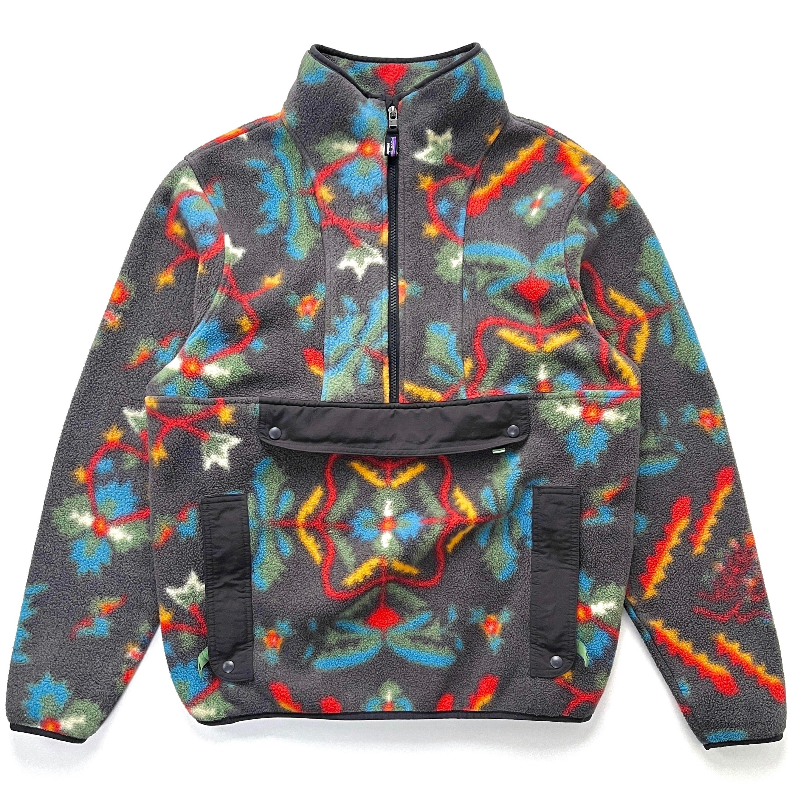 2022 Patagonia Printed Synchilla Anorak, Forest Floor: Ink Black (M)