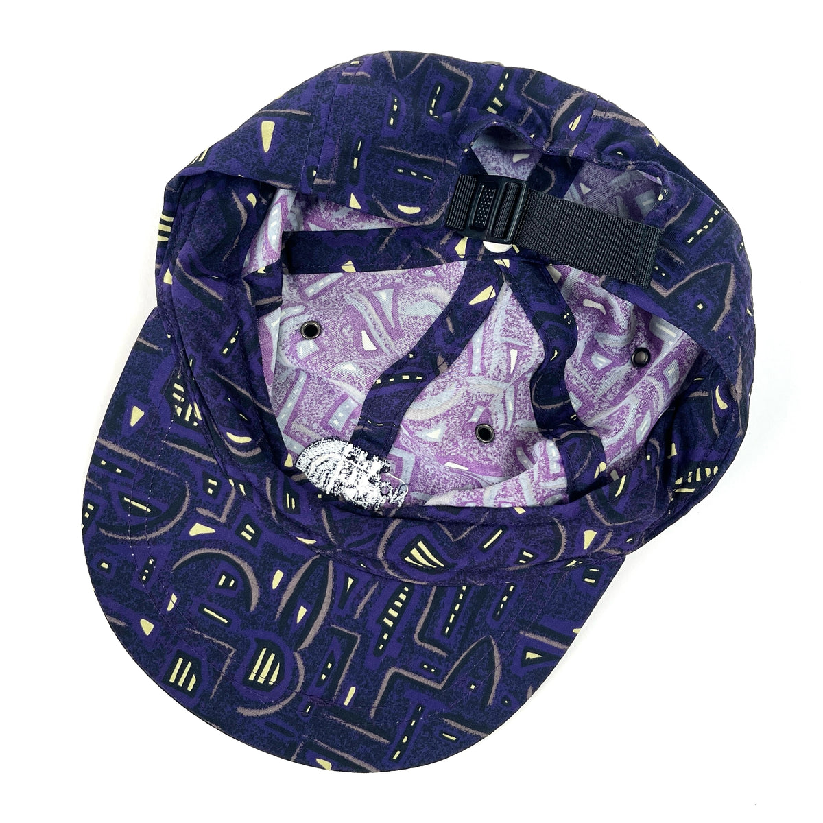1990s The North Face Printed Nylon Hat, Geometric: Dark Purple (OS)
