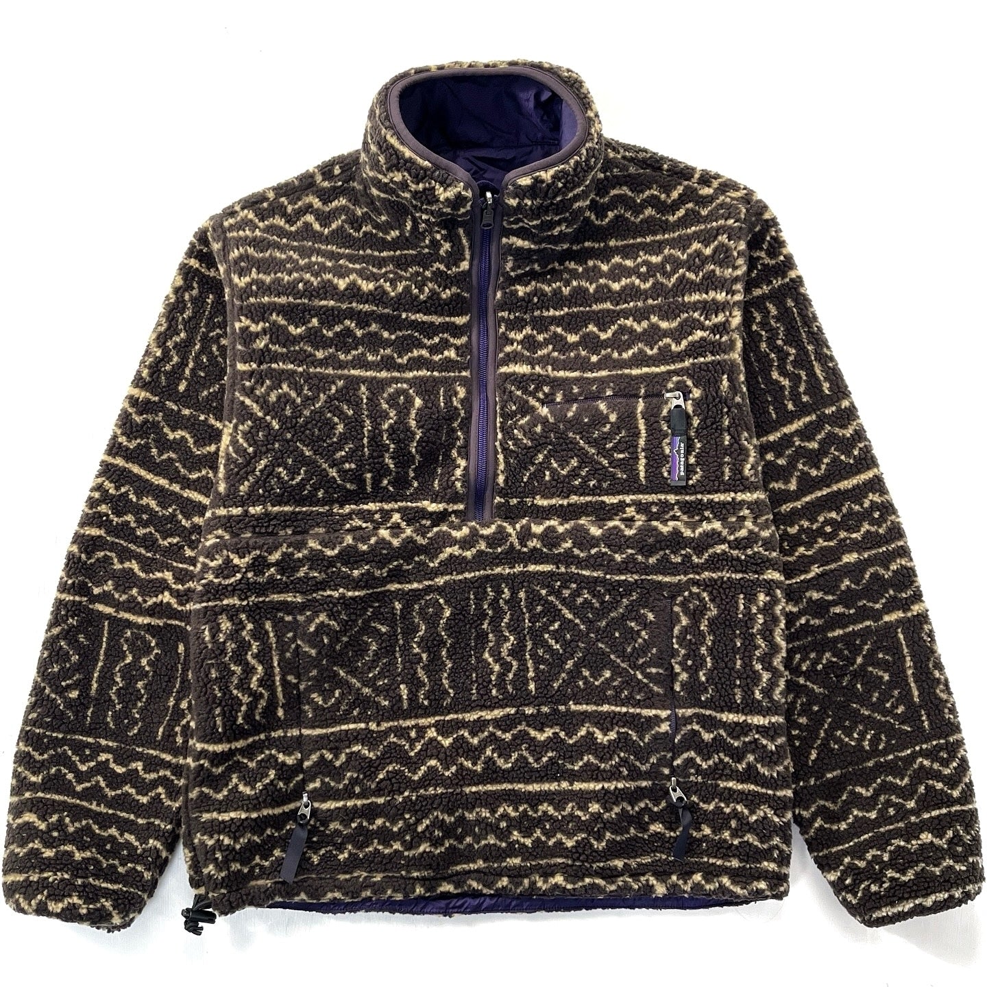 1995 Patagonia Reversible Pile Glissade Pullover, Mali: Condor (S)