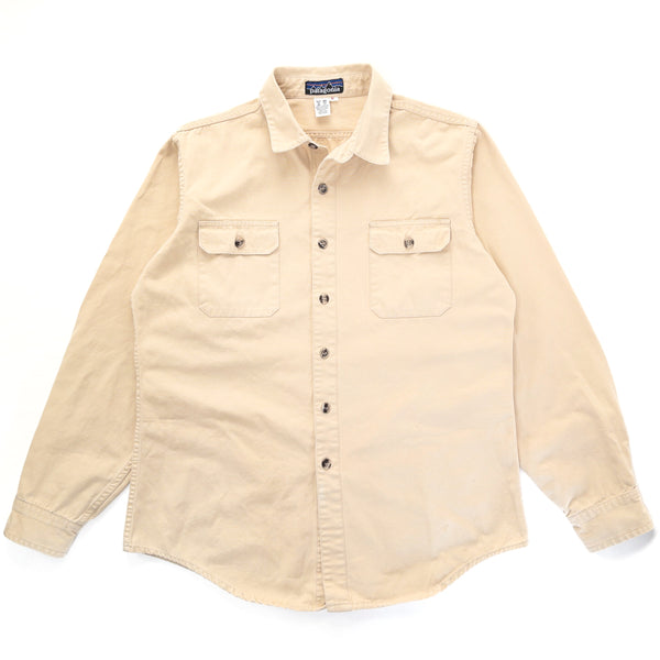1980s Patagonia Original Garment Dyed Cotton Canvas Shirt, Light Tan (XL)