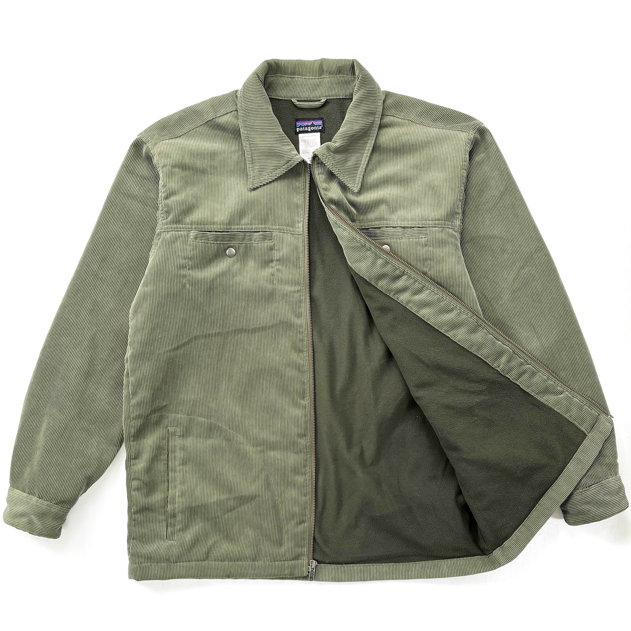 2007 Patagonia Fleece-Lined Corduroy Ranch Jacket, Olive (M)