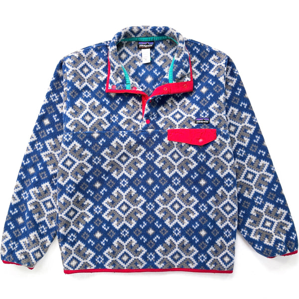 2013 Patagonia Printed Synchilla Snap-T, Aurora: Channel Blue (M)