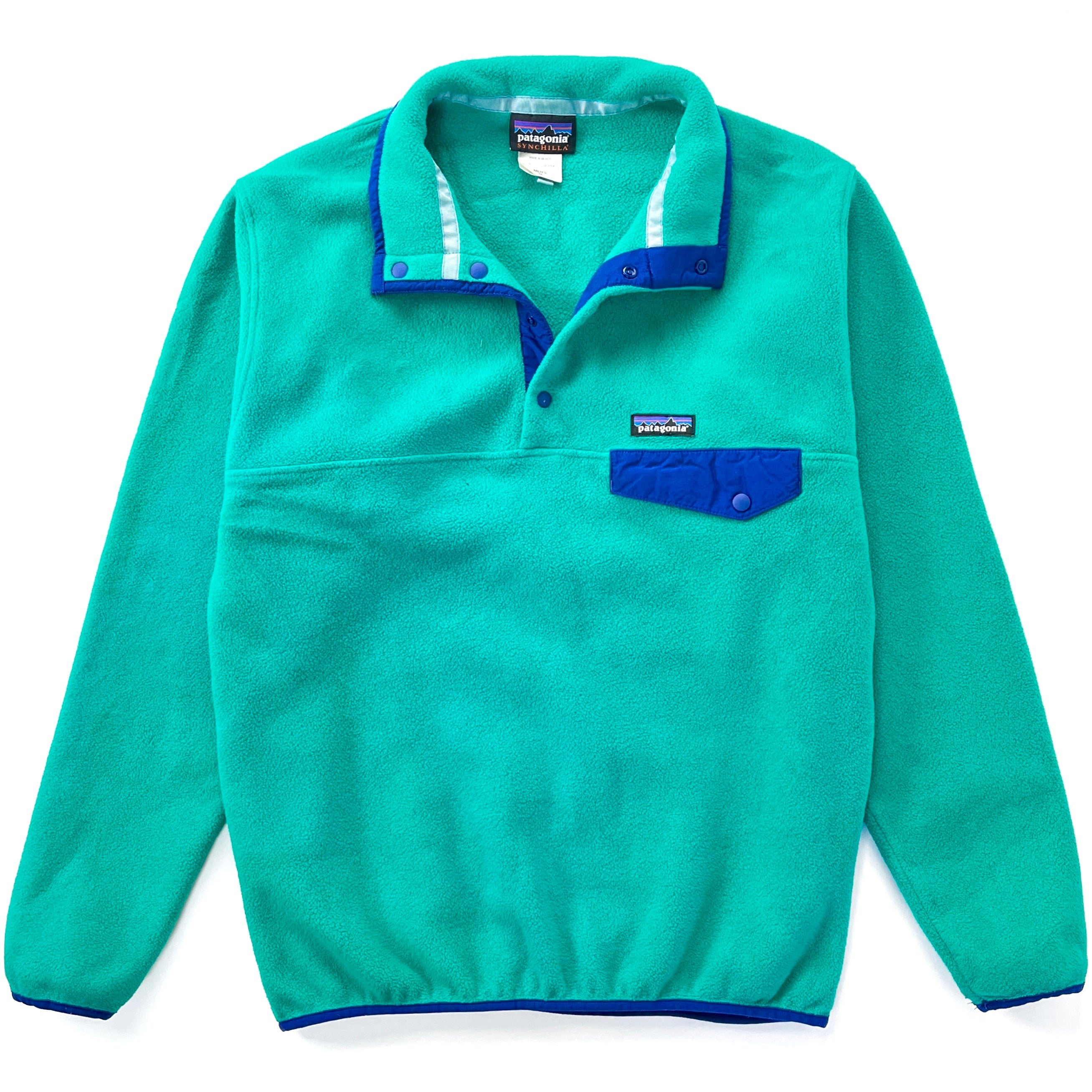 2015 Patagonia Synchilla Snap-T Fleece Pullover, Emerald & Purple (M)
