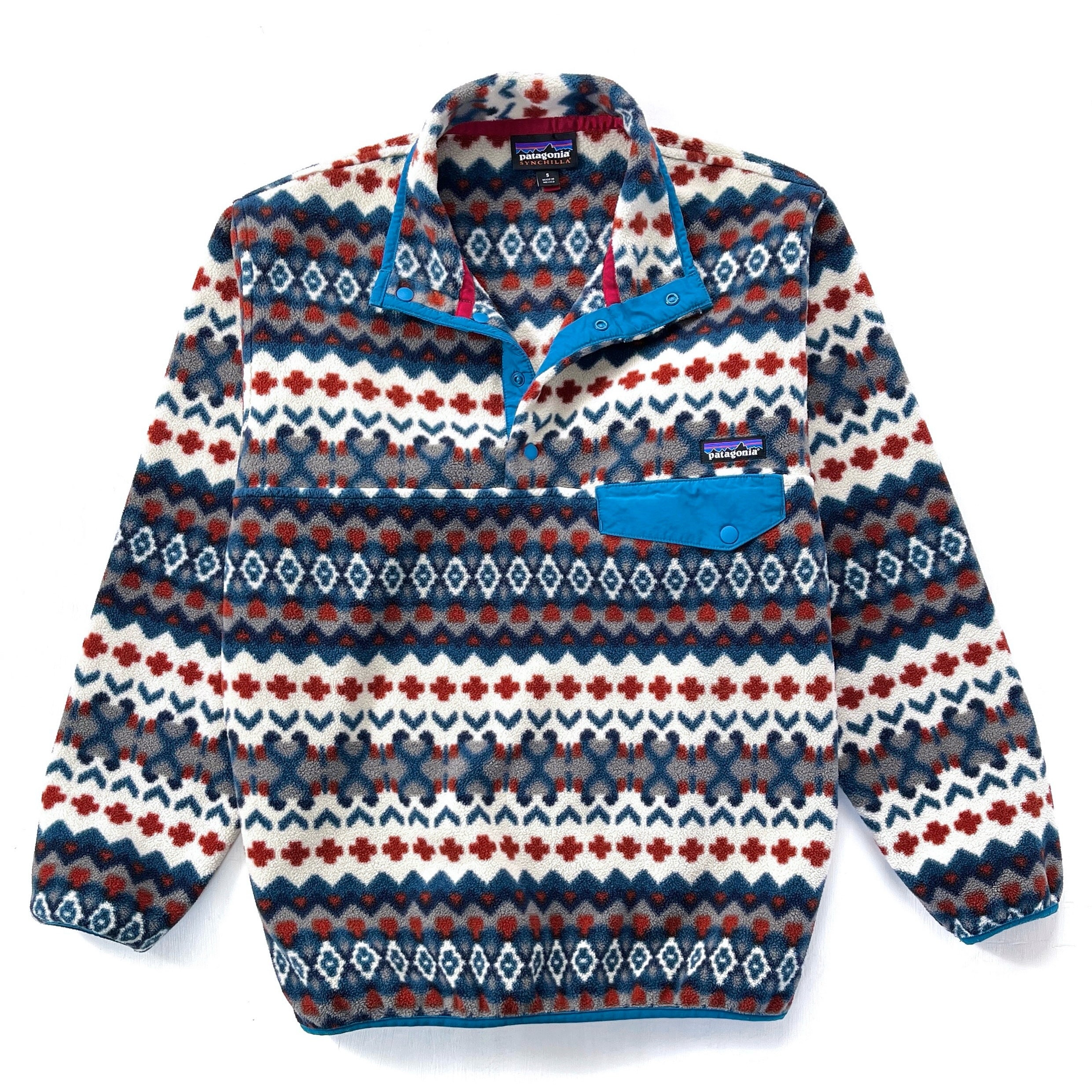 2015 Patagonia Printed Synchilla Snap-T, Cliff: Underwater Blue (S)