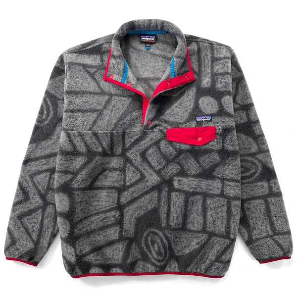 2015 Patagonia Printed Synchilla Snap-T, Shale: Forge Grey (L)