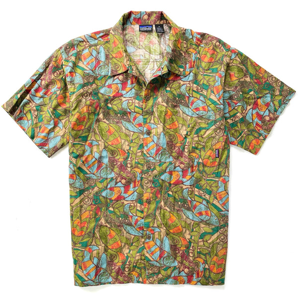 1999 Patagonia Mens A/C Cotton Print Shirt, Shallows: Mineral (M)