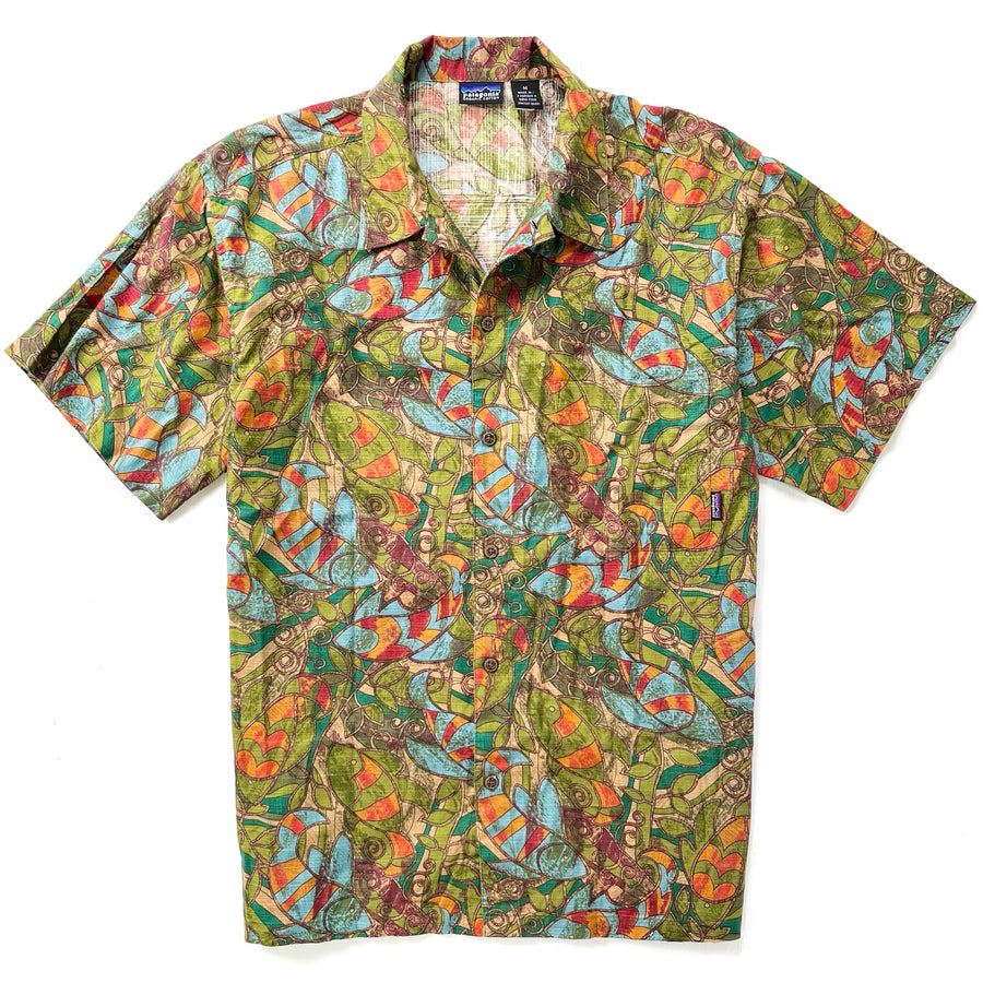 1999 Patagonia Mens A/C Cotton Print Shirt, Shallows: Mineral (M)