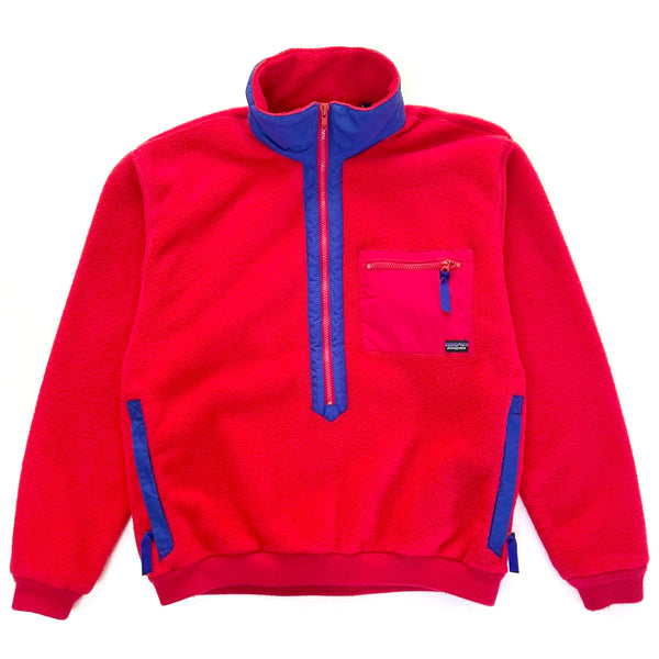 1988 Patagonia Made In The U.S.A. Synchilla Sweater, Red / Cobalt (L)
