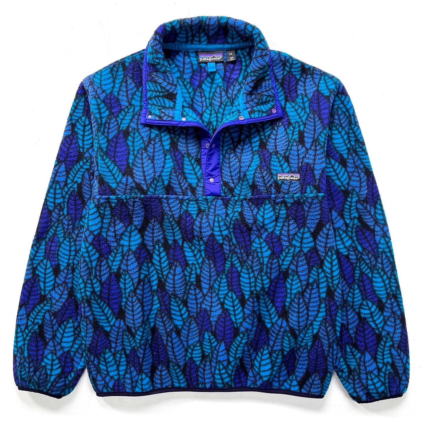 1992 Patagonia Printed Synchilla Snap-T, Spears: Sapphire (M)
