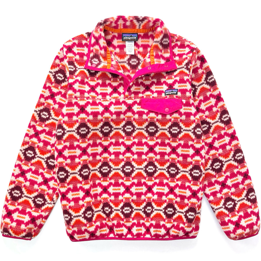 2013 Patagonia Womens Printed Synchilla Snap-T, Aberdeen: Jeweled Berry (S)
