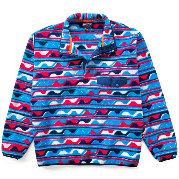2016 Patagonia Printed Synchilla Snap-T Pullover, Delta: Navy Blue (L)