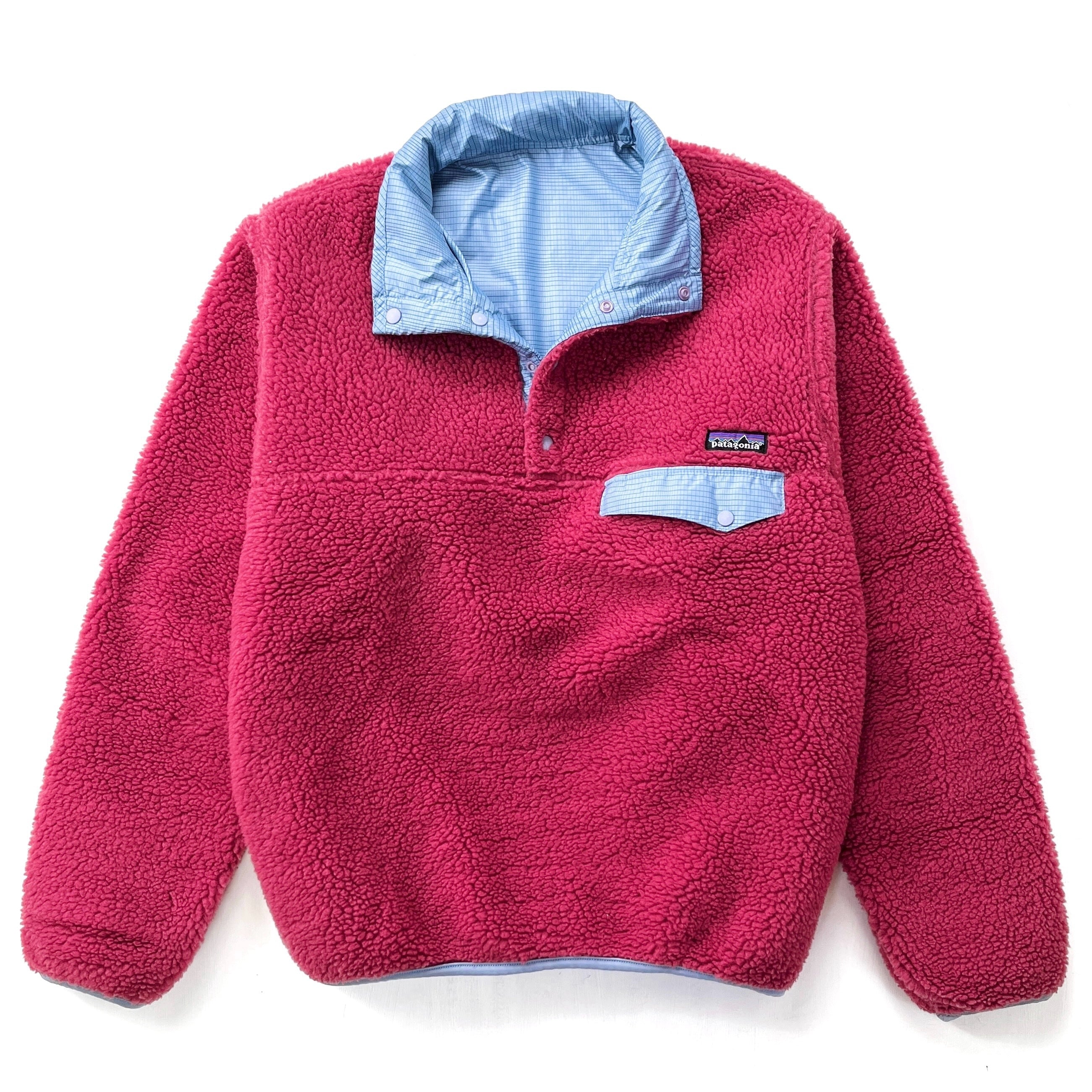 2008 Patagonia Reversible Deep Pile Snap-T Pullover, Raspberry (S)