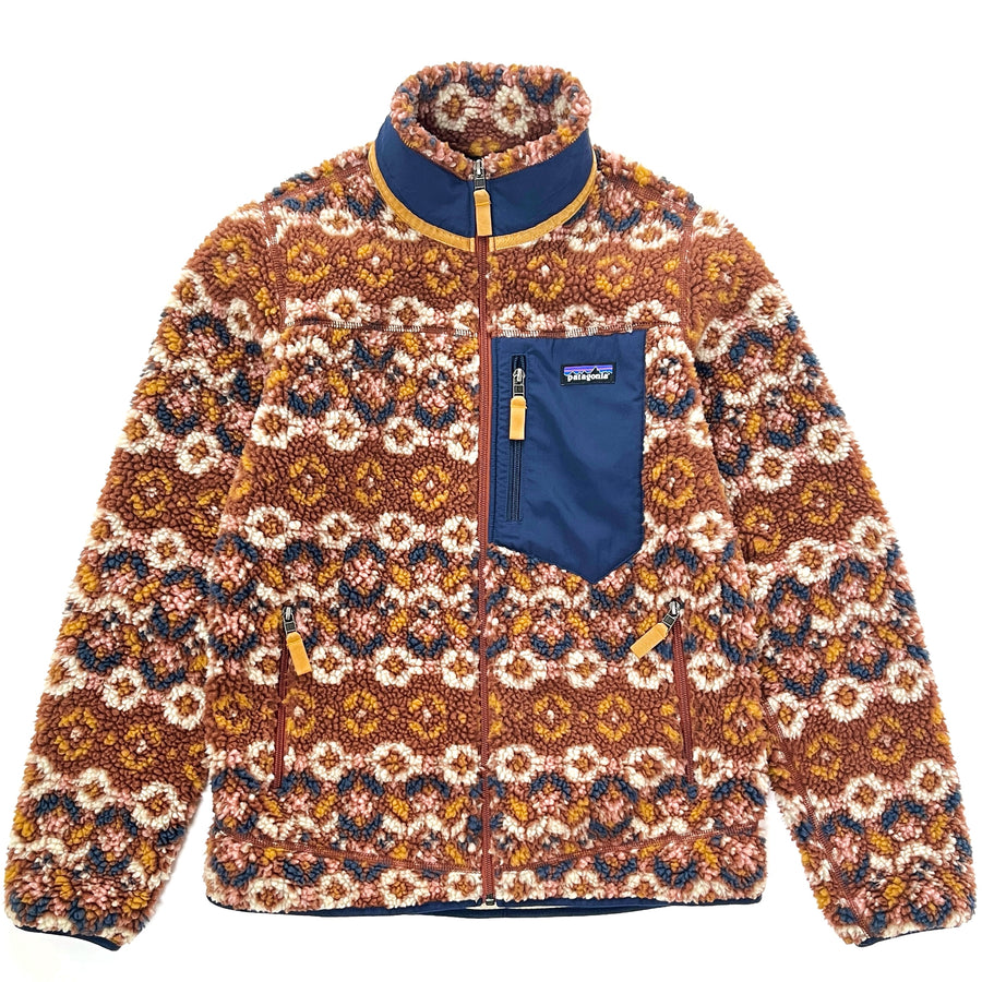 2021 Patagonia Womens Printed Retro-X Jacket, Tundra Cluster: Sisu Brown (M)