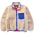2004 Patagonia “Deep Pile” Classic Retro Cardigan, Natural & Fire (M)