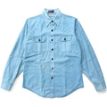 1970s Patagonia “Big Label” Cotton Canvas Shirt, Light Blue (M)