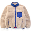2004 Patagonia “Deep Pile” Classic Retro Cardigan, Natural & Fire (M)