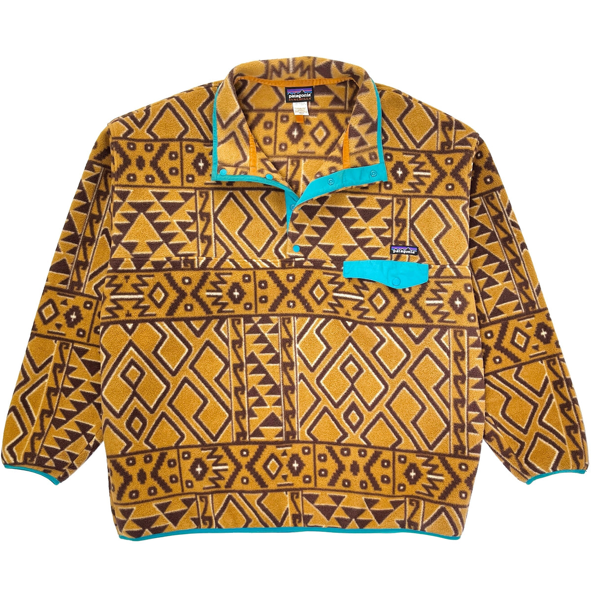 2014 Patagonia Printed Synchilla Snap-T, Montana Siete: Bear Brown (XXL)