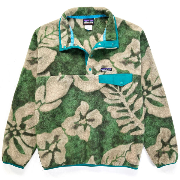 2015 Patagonia Printed Synchilla Snap-T, Spice Garden: Green (M)