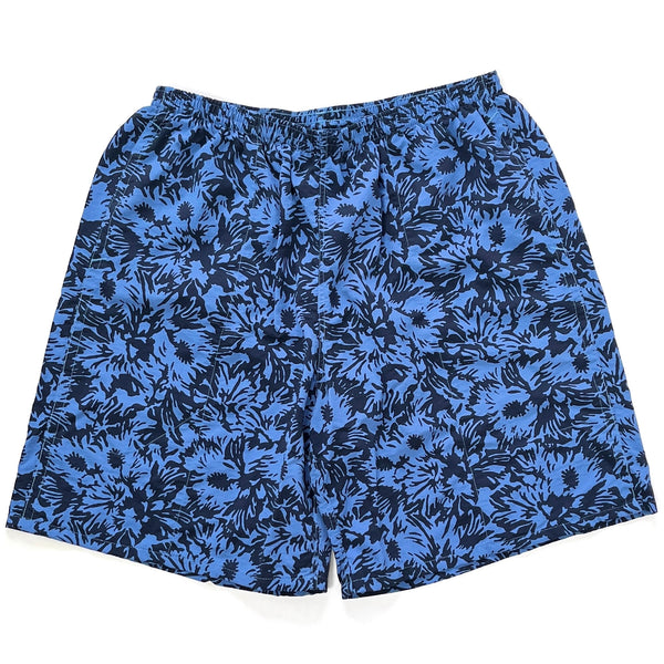 2009 Patagonia Mens 8” Printed Nylon Baggies Shorts, Blue Floral Print (L)