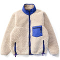 1989 Patagonia Made In The U.S.A. Retro Pile Cardigan, Natural & French Red (M/L)