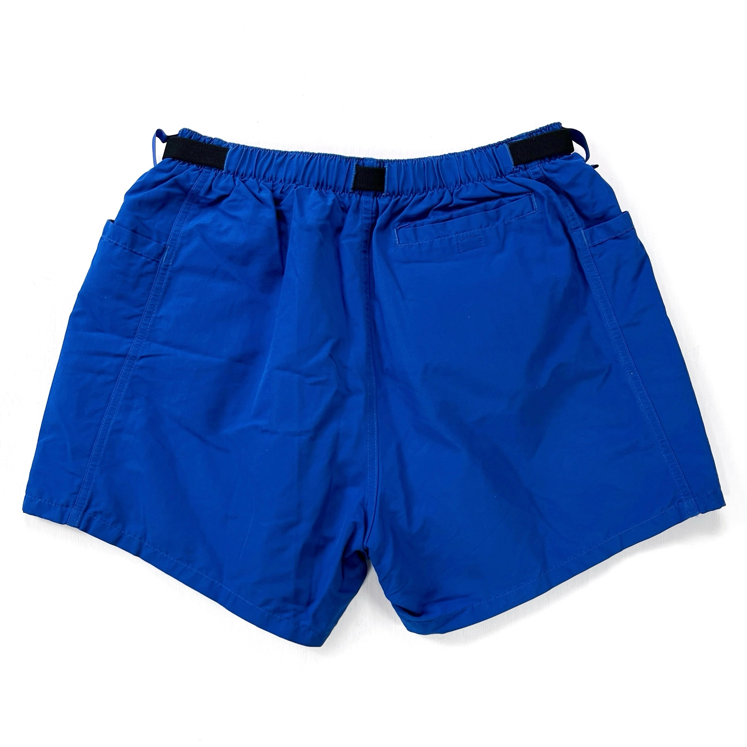 1989 Patagonia Made In The U.S.A. 4” Belted River Shorts, Cobalt (L)