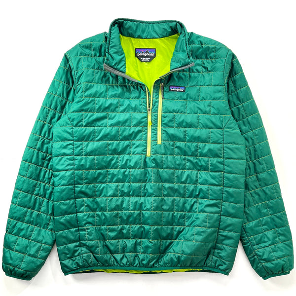 2015 Patagonia Mens Nano Puff Insulated Half-Zip Pullover, Arbor Green (XL)