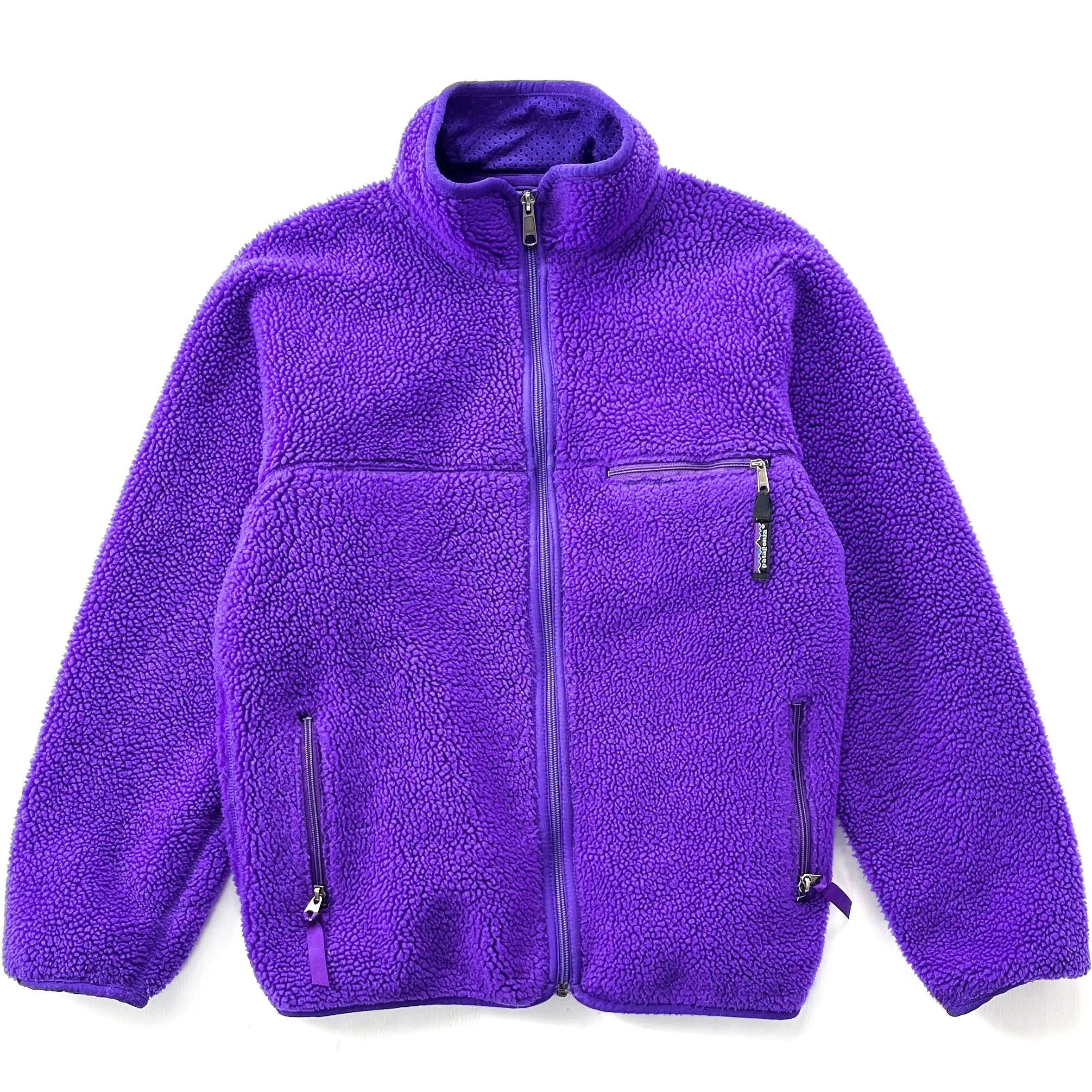 1991 Patagonia Made In The U.S.A. Retro Pile Cardigan, Purple (S)