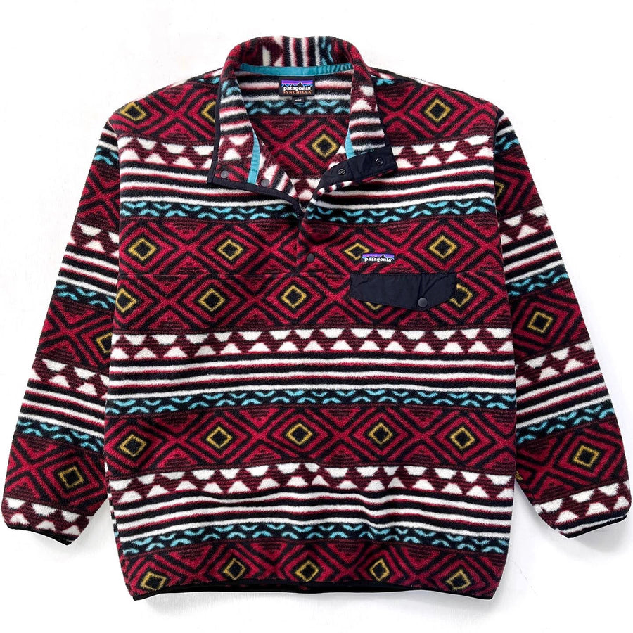 2016 Patagonia Printed Synchilla Snap-T, Saltillo: Cinder Red (L/XL)