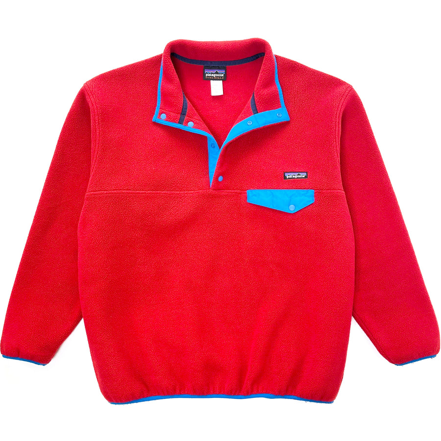 2014 Patagonia Synchilla Snap-T Fleece Pullover, Red / Bright Blue (L/XL)