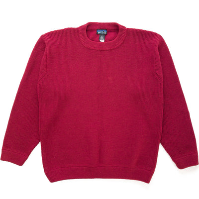 1995 Patagonia Chamonix Heavy Wool Guide Sweater, Burnt Chili (L)