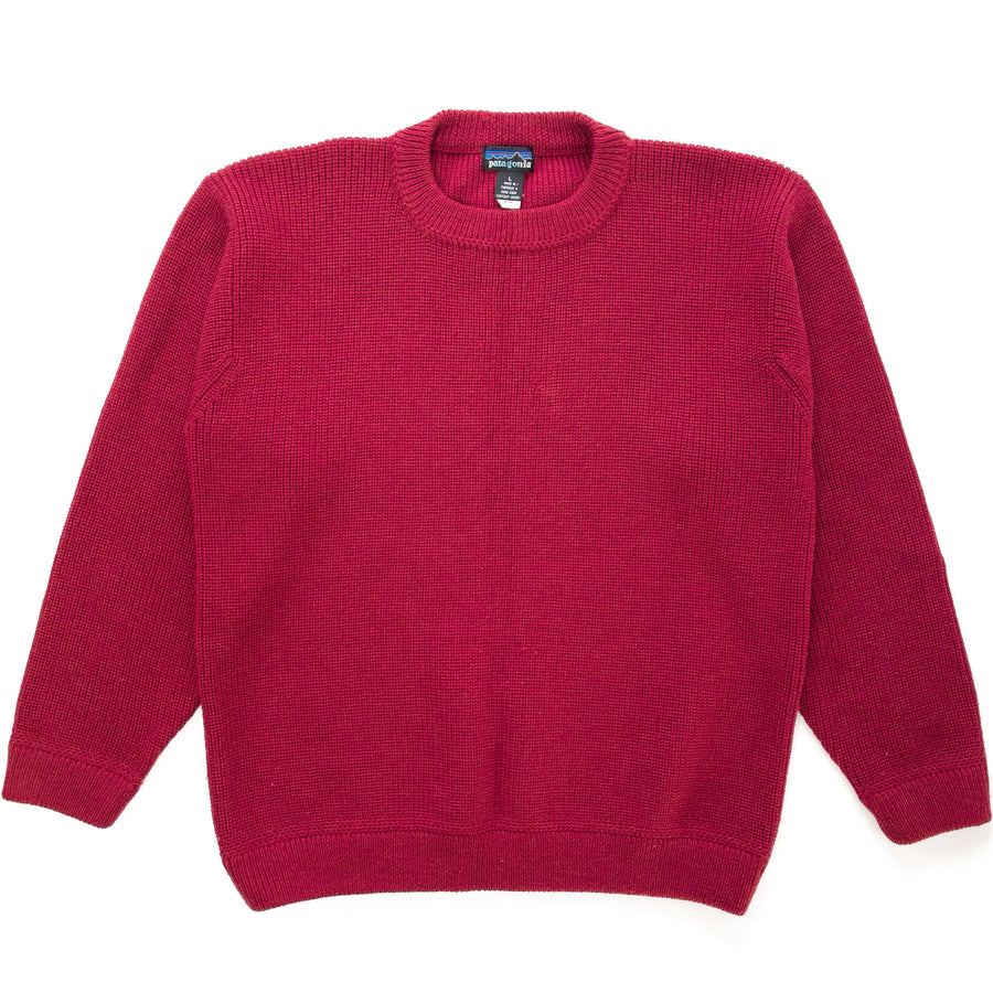 1995 Patagonia Chamonix Heavy Wool Guide Sweater, Burnt Chili (L)