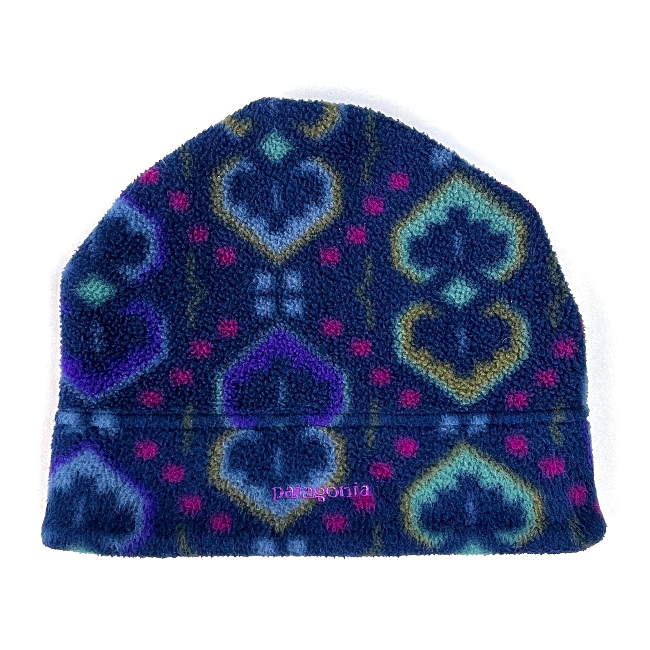 1994 Patagonia Made In The U.S.A. Printed Synchilla Hat, Tapestry: Ink Blue (OS)