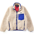 2001 Patagonia “Deep Pile” Classic Retro Cardigan, Natural & Fire (S)