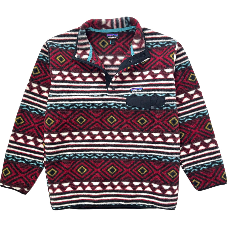 2016 Patagonia Printed Synchilla Snap-T Pullover, Saltillo: Cinder Red (M/L)