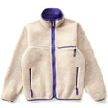 1993 Patagonia Retro Pile Cardigan, Natural & Purple (M)