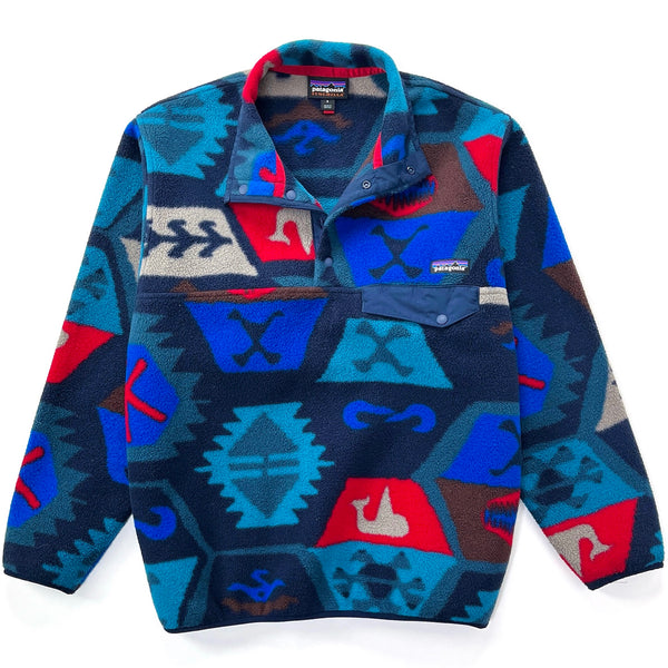 2015 Patagonia Printed Synchilla Snap-T Pullover, Cave: Underwater Blue (S)