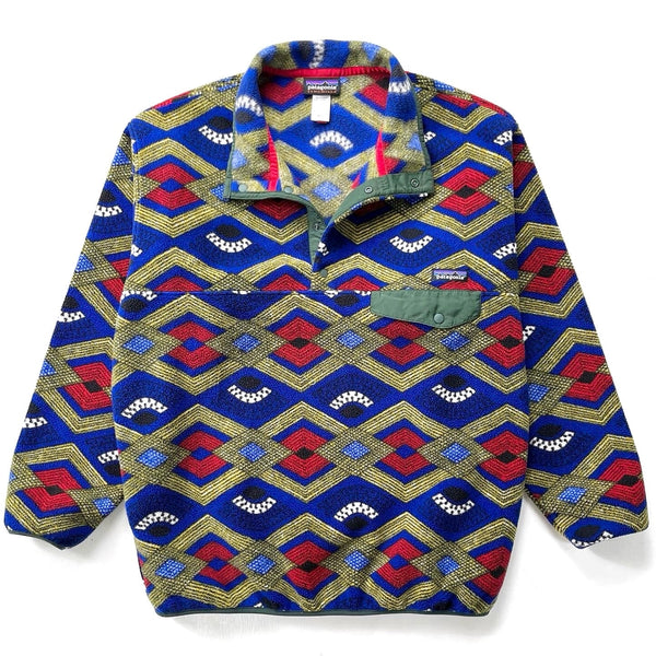 2014 Patagonia Printed Synchilla Snap-T, Slowfoot: Cobalt Blue (L)