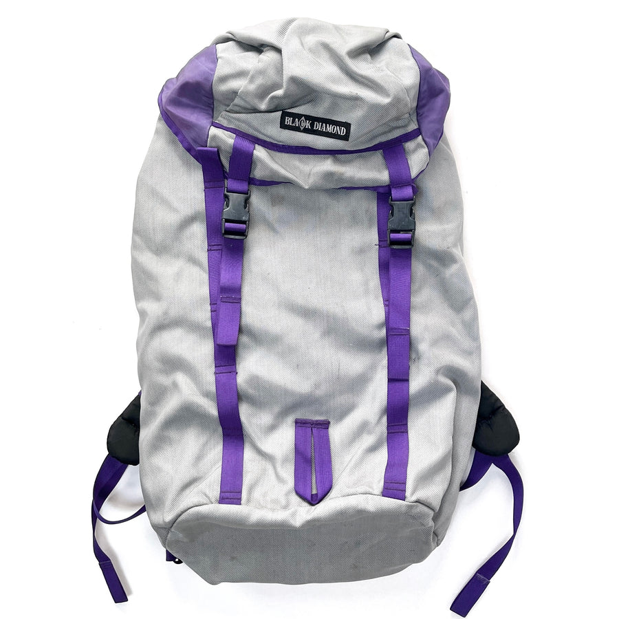 1990s Black Diamond Klettersack Hiking Backpack, Light Grey / Black / Purple (L)