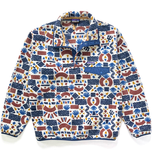2019 Patagonia Printed Synchilla Snap-T Pullover, Protected Peaks: Multi Big (M)