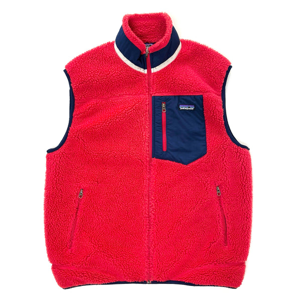 2012 Patagonia Classic Retro-X Fleece Vest, Chili Red & Classic Navy (L)