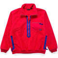 1988 Patagonia Synchilla Half-Zip Fleece Sweater, Red & Cobalt (XL)
