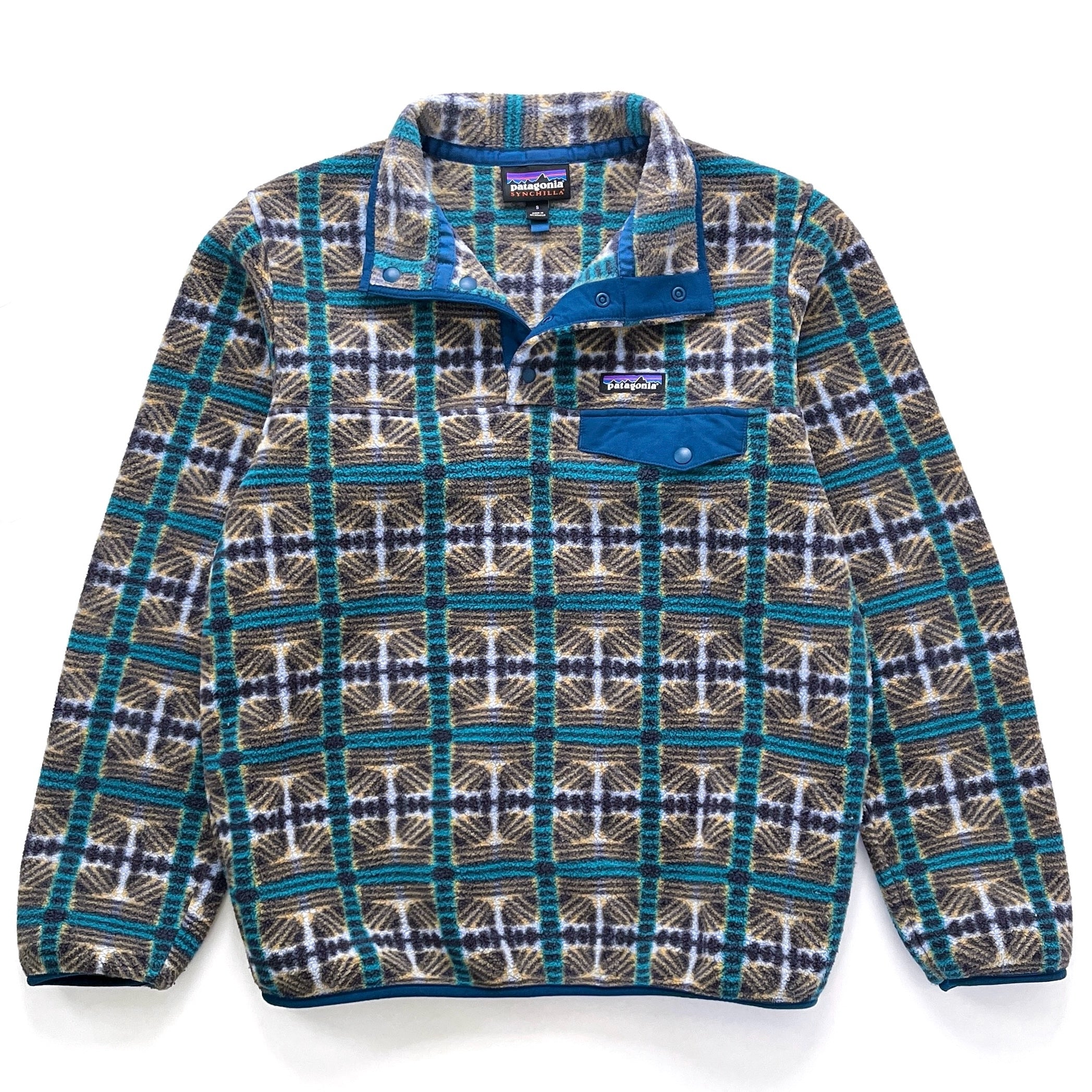 2023 Patagonia Womens Printed Synchilla Snap-T, Snow Beam: Periwinkle (S)