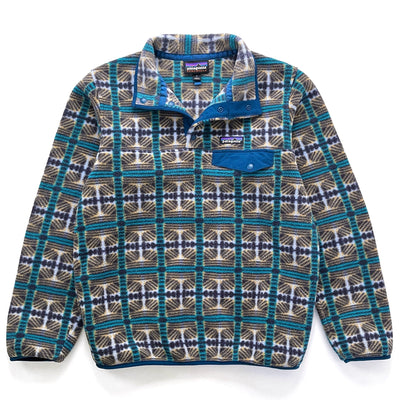 2023 Patagonia Womens Printed Synchilla Snap-T, Snow Beam: Periwinkle (S)