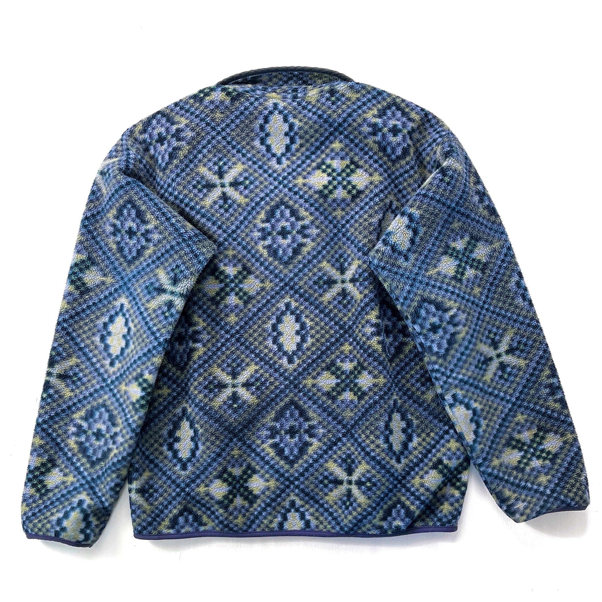 1992 Patagonia Printed Synchilla Snap-T, Mosaic: Seaweed (M)