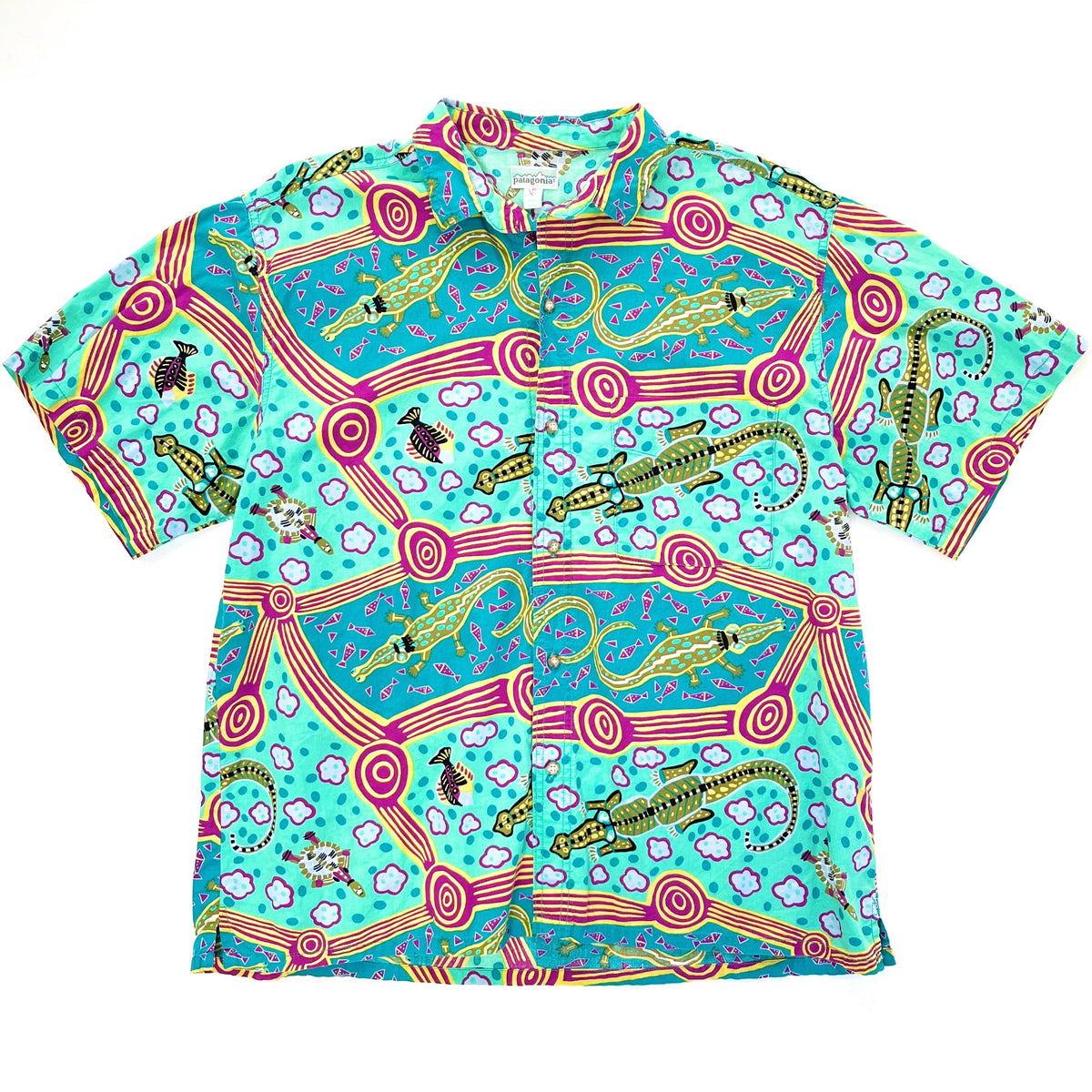 1990 Patagonia Mens Air Conditioned Cotton A/C Print Shirt 