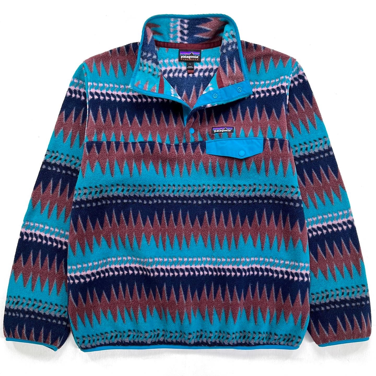 2017 Patagonia Printed Synchilla Snap-T, Laughing Waters: Elwha (L)