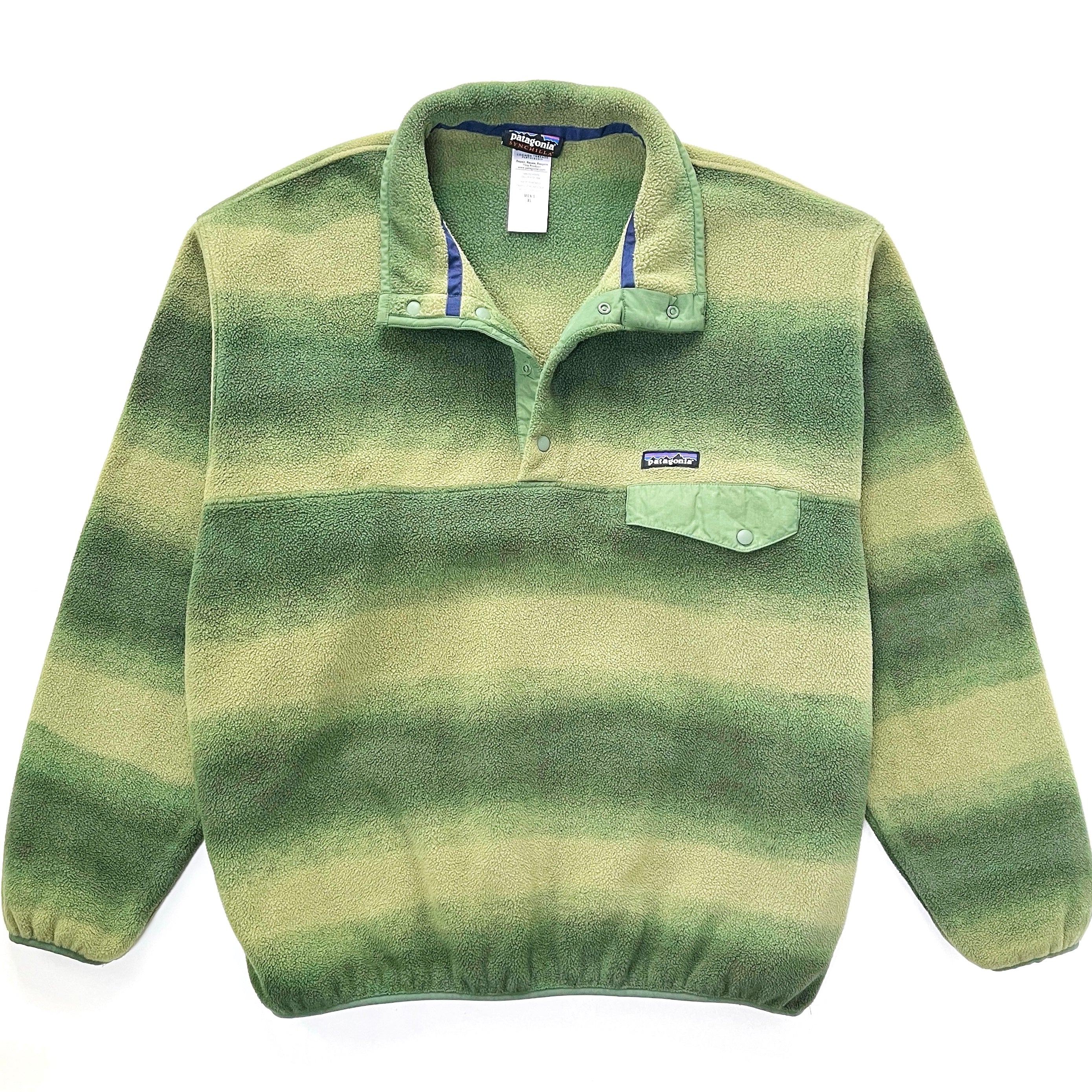 Patagonia Shelled Synchilla オリーブ XL 2015 Patagonia Printed Synchilla Snap-T Pullover, Hand Dipped