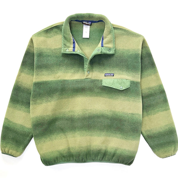 2015 Patagonia Printed Synchilla Snap-T Pullover, Hand Dipped: Camp Green (XL)